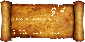 Zabolai Armilla névjegykártya